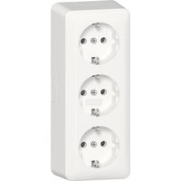 GIRA 478913 SCHUKO-Dreifachsteckdose AP m.Montageplatte Reinweiß