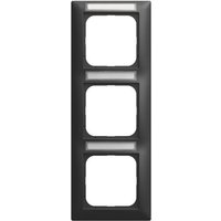 BJ Abdeckrahmen schwarz matt 1723 NS-915 m.Sichtfenster senkrecht 3-fach