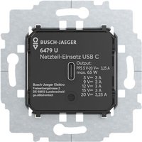 BJ Power supply insert m.USB C 6479 U schwarz matt