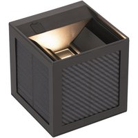 LTEK Solarwandleuchte Sophie schwarz IP65 9W 300lm dimm. 3/4/5K Sensor 3 Modi