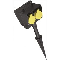 Bachmann Gartensteckdose IP44 394.180 mit Erdspieß und 2 Schuko-Steckdosen