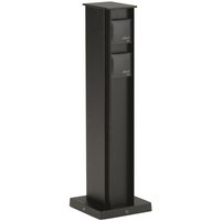 ALBERT Steckdosensäule schwarz 662106 4 Schukosteckdosen H=500mm