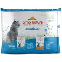 Almo Nature Holistic Sterilised Multipack mit Kabeljau&Huhn 6x70g