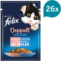 FELIX Doppelt Lecker in Gelee mit Sardine und Lachs 26x85g
