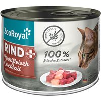 ZooRoyal Rind + Multifleischcocktail Katze 6x200g