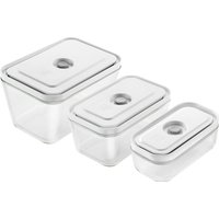 ZWILLING Fresh & Save Set de tápers de vacío, S/M/L / 3-pzs, Vidrio, Gris