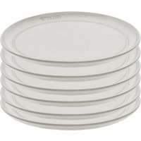 Staub Set de platos planos 26 cm, 6-pzs, cerámica, blanco trufa