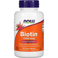 Witaminy B Now Foods Biotin 5000mcg 120kaps