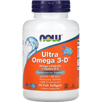 Kwasy Tłuszczowe Omega + D Now Foods Ultra Omega Vitamin D3 90softgels