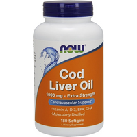 Kwasy Tłuszczowe Omega Now Foods Cod Liver Oil 1000mg 180softgels