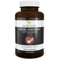 Trawienie Węgiel MEDVERITA Węgiel Kokosowy Aktywny 200mg 120kaps
