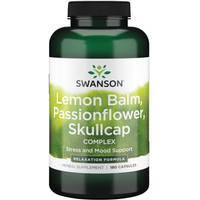 Stres i Nerwy Kompleks Swanson Lemon Balm Passionflower Skullcap 180kaps