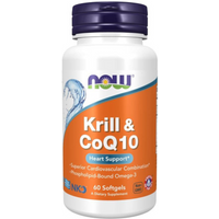 Zdrowe Tłuszcze NOW Foods Krill & CoQ10 60softgels