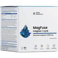 Minerały Magnez Aura Herbals MagFuse Magnez + Cynk 30 saszetek