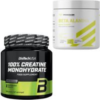 Zestaw BioTechUSA Creatine monohydrate 500g+ Promaker Beta Alanine 250g