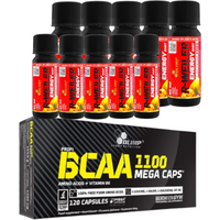 Zestaw Olimp BCAA 1100 120kaps + 10x R-Weiler Shot 60ml mango