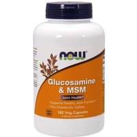 Regeneracja Stawów Glukozamina + Siarka Organiczna Now Foods Glucosamine & MSM 180vkaps