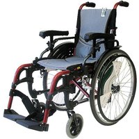 16 x 17 Inch, Ergonomic High Strength Light Weight Wheelchair, K0004/K0005, Flip-back & Height Adjustable Armrests, Swing-away Footrests, Quick Release Axles, Burgundy Frame, Karman