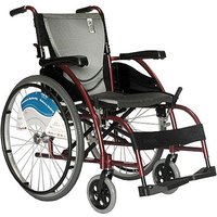 18 x 17 Inch, Ergonomic High Strength Light Weight Wheelchair, K0004/K0005, Fixed Arms & Footrests, Silver Frame, Karman