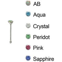 18 Gauge Sapphire Jeweled Nose Bone, Glow Industries
