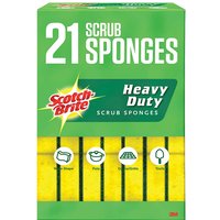3M Scotch-Brite Heavy Duty Scrub Sponges, 21 Pack