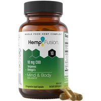 10 mg CBD Oil, 30 Vegetarian Liquid Capsules, HempFusion