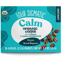Calm Organic Instant Coffee with Reishi & Chaga Mushrooms, 10 Packets, Four Sigmatic