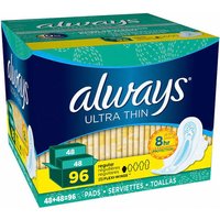 Always Ultra Thin Pads with Flexi-Wings, Regular Absorbency, 96 ct
