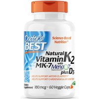 Natural Vitamin K2 MK-7 180 mcg Plus D3 1000 IU, 60 Veggie Caps, Doctors Best