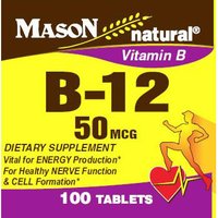 Vitamin B-12 50 mcg, 100 Tablets, Mason Natural