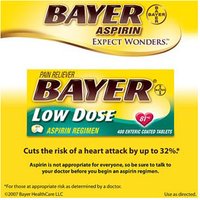 Bayer Aspirin Regimen Low Dose 81mg, 400 Tablets, Safety Coated Delayed Release