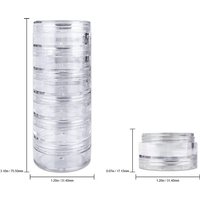 Beauticom 5G/5ML Clear Round Stackable Jars with Screw Cap Lid, High Quality, 1 Column