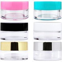 Beauticom 5G/5ML (0.18 oz) Plastic Clear Cosmetic Sample Jars (High Quality), 25 Jars