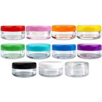 Beauticom 5G/5ML (0.18 oz) Plastic Clear Cosmetic Sample Jars (Round Top), 25 Jars