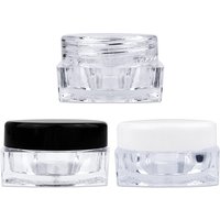 Beauticom 5G/5ML (0.18 oz) Plastic Clear Cosmetic Sample Jars (Square), 12 Jars