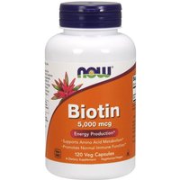 Biotin 5000mcg 120 Vcaps, NOW Foods