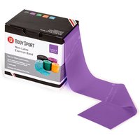 BodySport Latex-Free Exercise Band Roll, 4 in x 25 yds, Extra Heavy Resistance, Purple