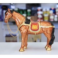 Brown Horse Gilt Jewelry Gift Box with Fine Crystals