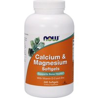 Calcium & Magnesium + Vitamin D, 240 Softgels, NOW Foods
