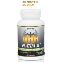 GHR Platinum, All Natural Growth Hormone Releaser with New Organic Blend, 40 Capsules x 12 Bottles, Natures Technology