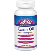 Castor Oil 725 mg, 60 Vegetarian Liquid Capsules, Heritage Products