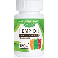 CBD Infused Gummy Bears, Hemp Oil Supplement, Assorted Flavors, 15 Gummies, Delta Botanicals