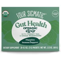 Gut Health Organic Elixir Mix with Turkey Tail & Chaga Mushrooms, 20 Packets, Four Sigmatic