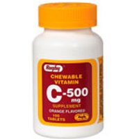 Chewable Vitamin C 500 mg, Orange, 100 Tablets, Watson Rugby