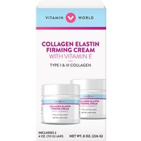 Collagen Elastin Firming Cream with Vitamin E, 4 oz x 2 Jars, Vitamin World