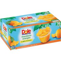 Dole Mandarin Oranges in 100% Fruit Juice, 4 oz x 16 Cups