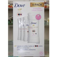 Dove Advanced Care Invisible Clear Finish Deodorant, 2.6 oz x 4 Pack