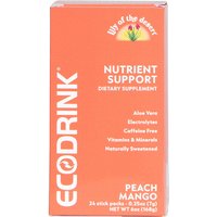 EcoDrink Nutrient Support Drink Mix - Peach Mango, 24 Stick Packs, Lily of the Desert Nutrition