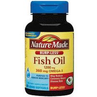 Fish Oil 1200 mg, Burp-Less, 200 Softgels, Nature Made