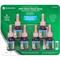 Aller-Nose Fluticasone Propionate Nasal Spray, Allergy Relief, 6 Bottles, Members Mark